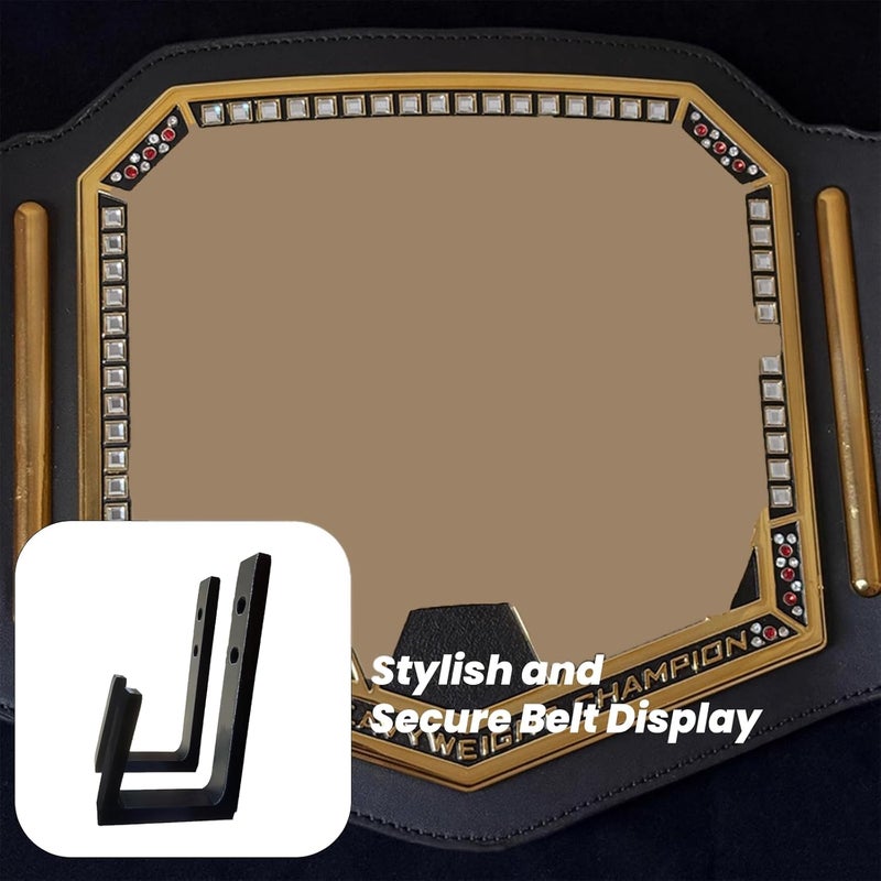 MOOYIYAN 2 Pcs Wrestling Belt Wall Display Holder,Championship Wall Mount Organizer, Mounted Belt Display for Wrestlers Championship Hanging, Durable and Easy to Install - Image 3